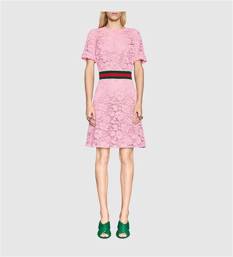 gucci pink lace flower embroidery dress|gucci mini dresses.